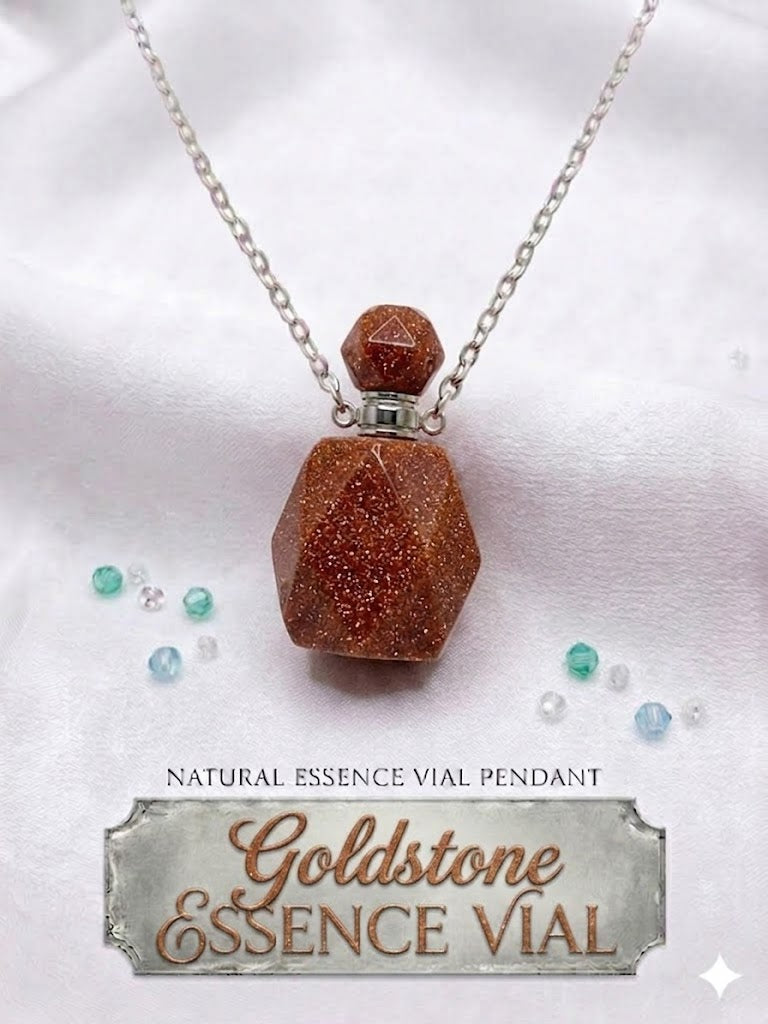 Goldstone Essence Vial Pendant