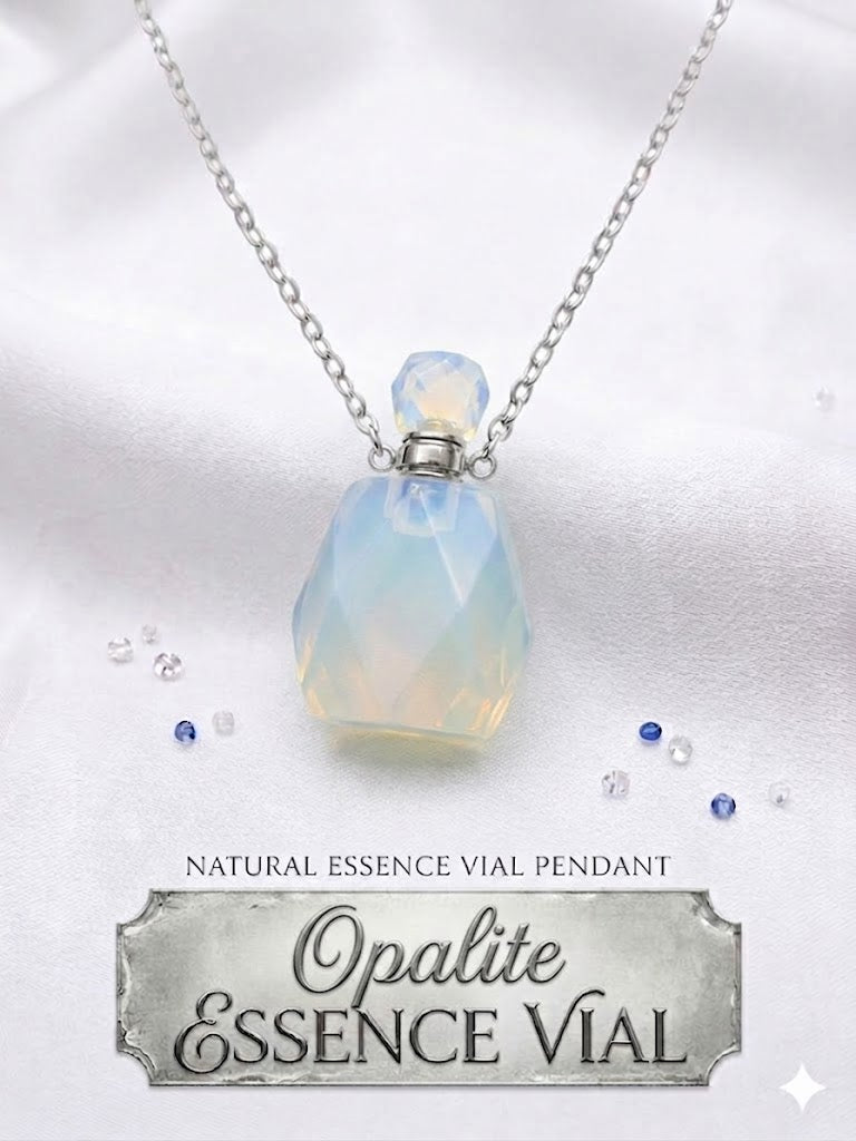 Opalite Essence Vial Necklace Crystal