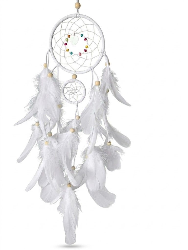 Double Dream Catcher With Heart Charm and Beads