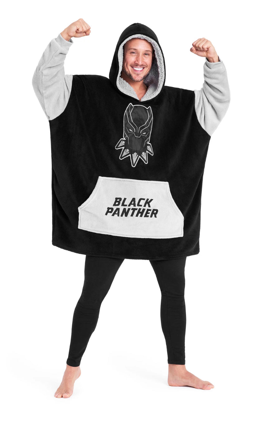 Marvel Oversized Hoodie Blanket for Men - BLACK PANTHER