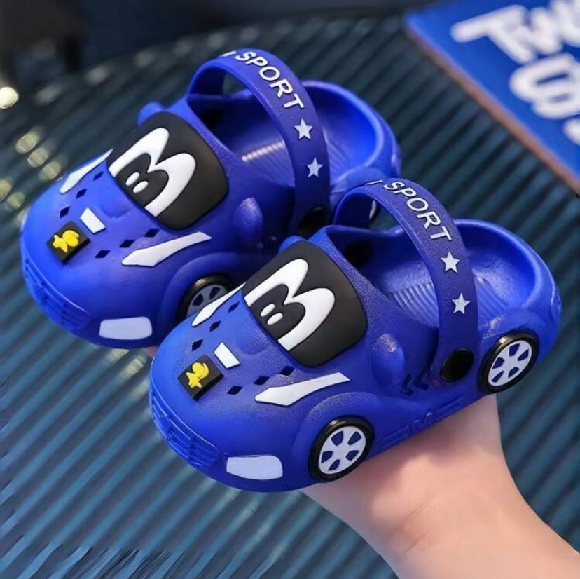 Kids Cartoon Car Slippers, Soft Bottom Indoor/Outdoor Toddler Sandals