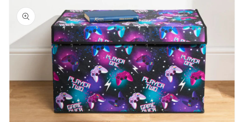 Gaming Large Collapsible Storage Box with Lid - Neon
