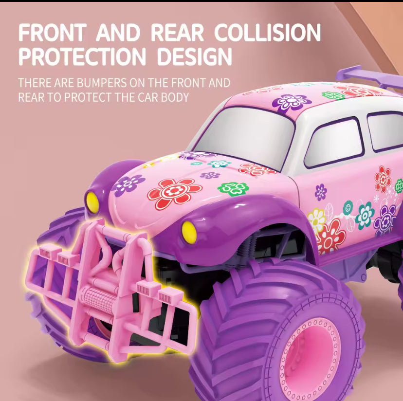 Pink RC Car Pickup Truck Electric Climbing Drop-resistant Stunt Remote Control Toy