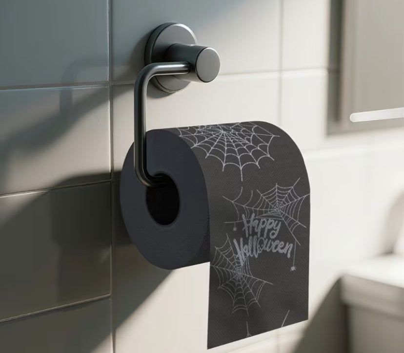 6pcs Black Toilet Paper, Spider Web Toilet Paper, Fun Novelty Roll, Bathroom Decor