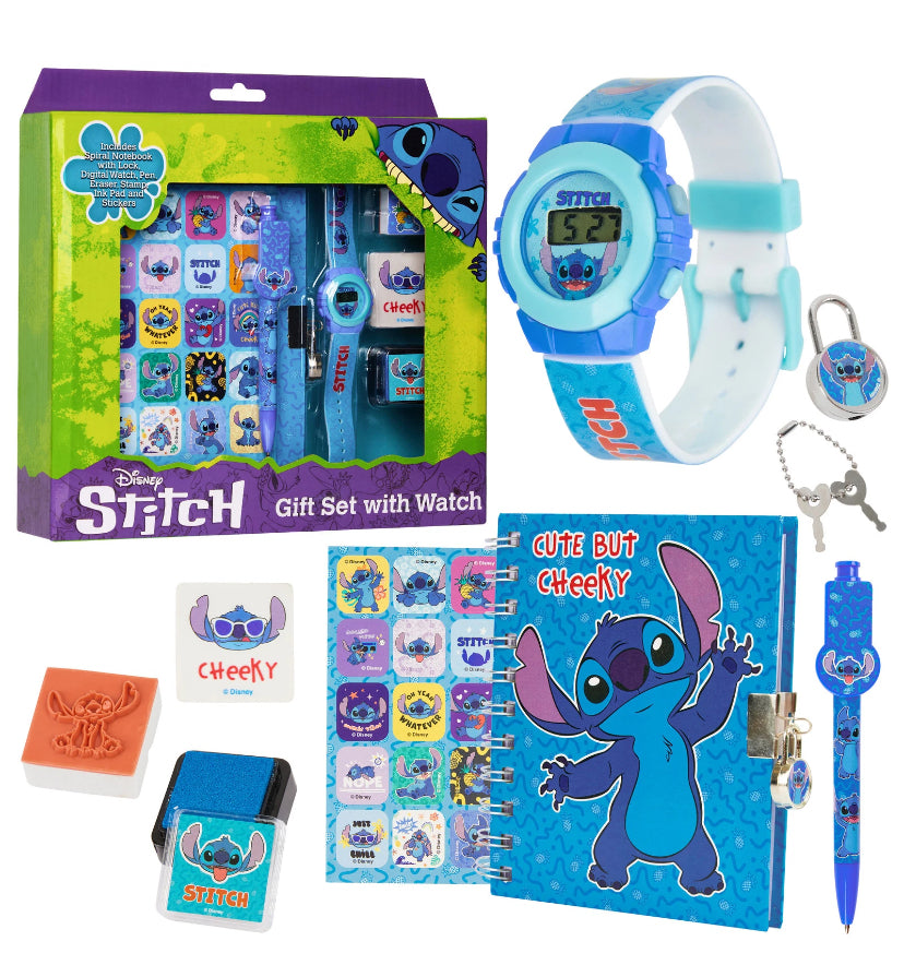 Kids Stitch Gift Set With Digital Watch Accessories