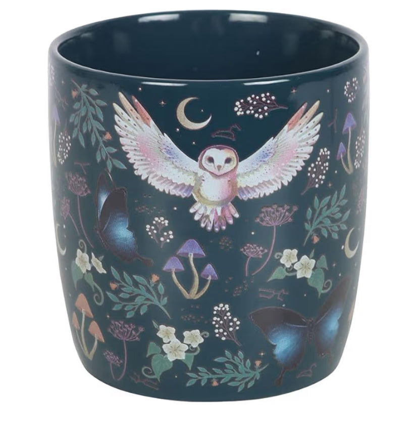 Mystical Navy-Blue Owl & Moon Mug – 320ml