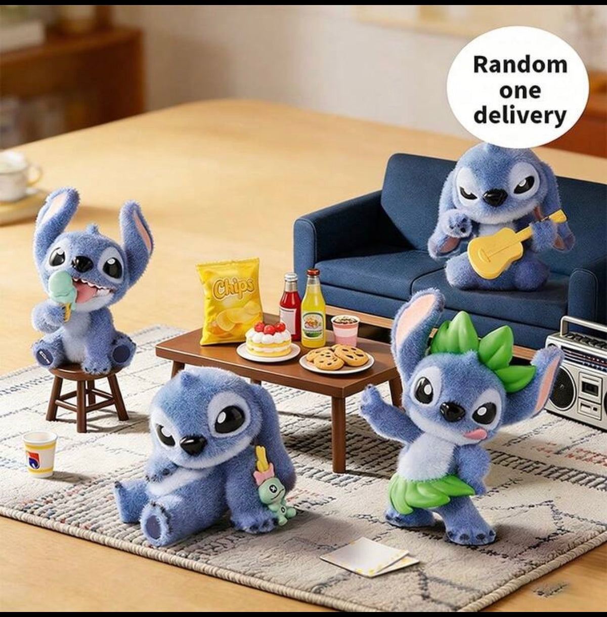 Stitch By Your Side Series Figure Blind Box,Exquisite Sculpt & Vivid Bright Color (1 PC Random Delivery)