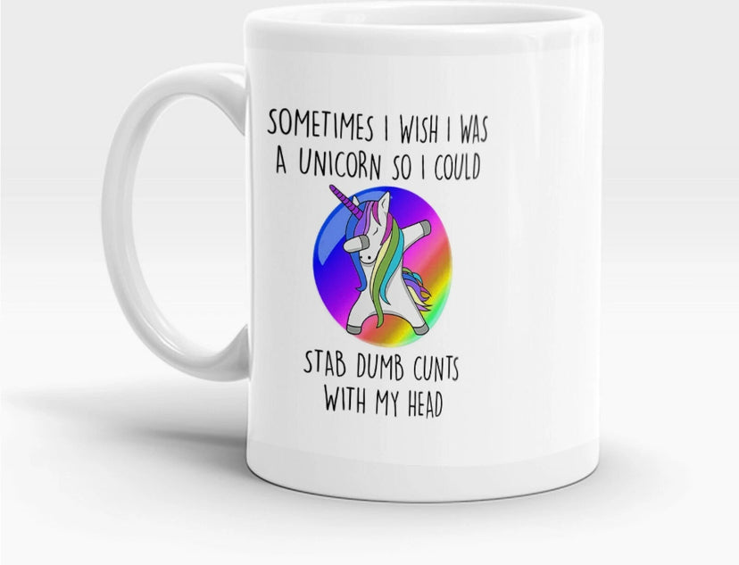 Unicorn Mug Funny Novelty Gift Rude Joke Birthday cup swearing coffee cup