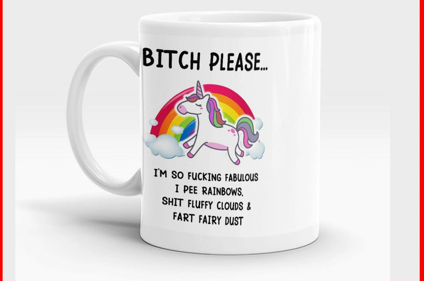 Funny B*tch Please Unicorn Gifts for Women Men, 11 oz Novelty Coffee Mug