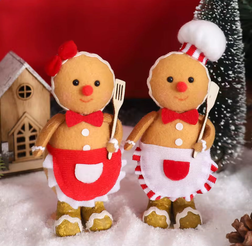 Plush Gingerbread Dolls, Sitter and Chef Man