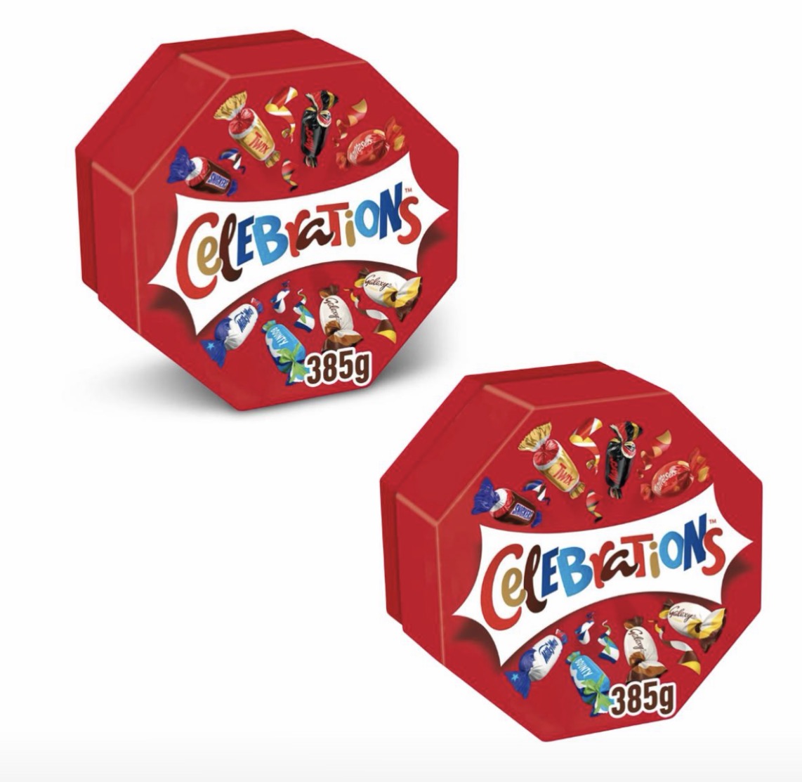 Celebrations Assorted Mini Milk Chocolate Centerpiece Selection Box 340g x2