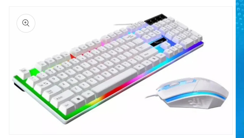 Gaming Keyboard Mouse Set Rainbow LED Wired USB For PC Laptop PS4 Xbox One 360UK