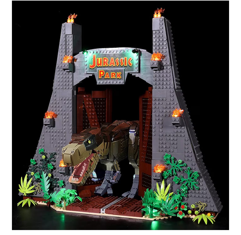 Led Light Set for Jp set T.rex Rampage, Decoration Light Kit for 75936 Building Blocks Model, Creative Gift, No Lego (Remote Control)