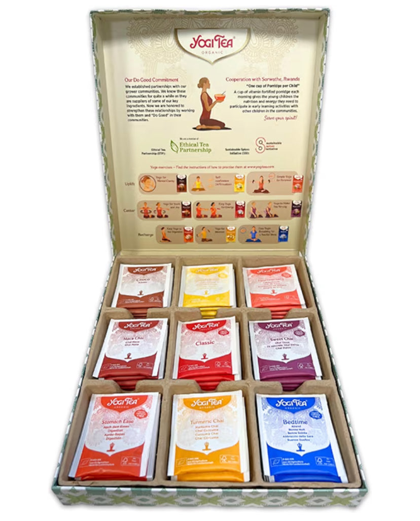 Organic Herbal Tea, Ayurvedic teas, Gift Idea, 9 Flavours x 5 Tea Bags (45 Teabags Total)