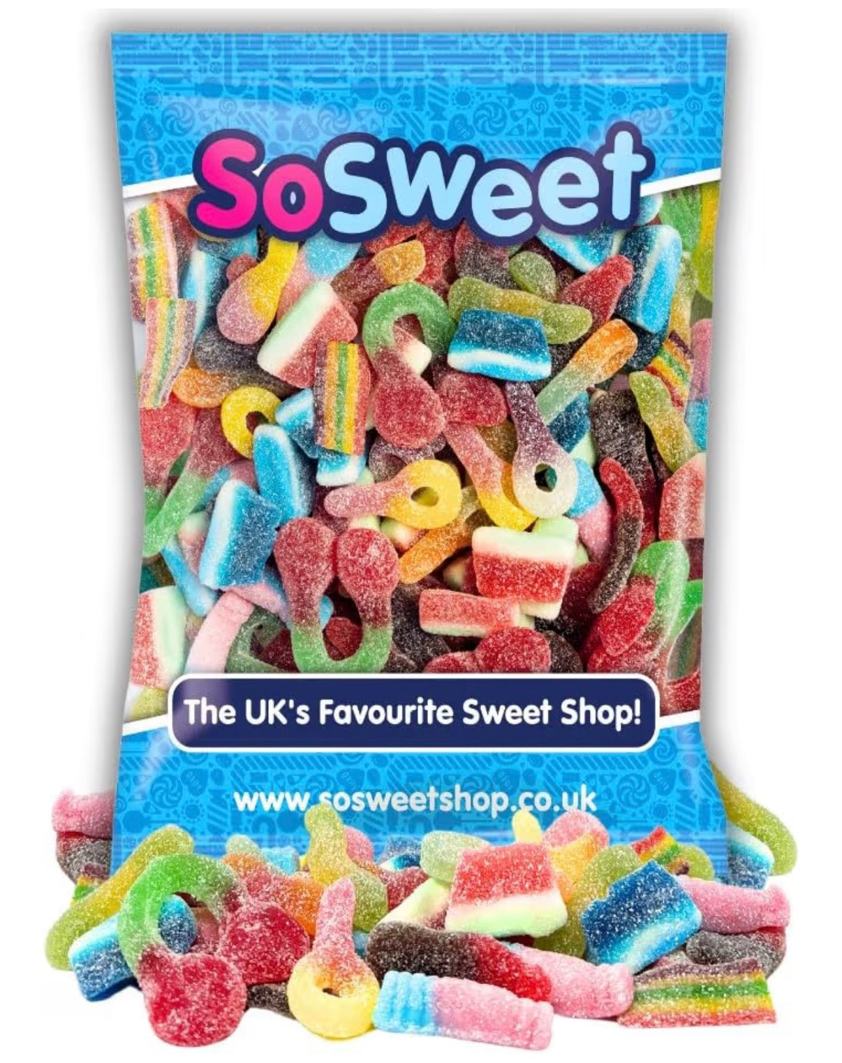 SoSweet Fizzy Sweet Mix – 1kg Bulk Bag of Tangy Pick & Mix Sweets