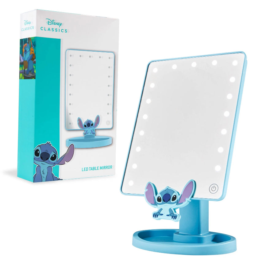 Kids Stitch LED Table Mirror Trinket Tray Makeup Bedroom Décor