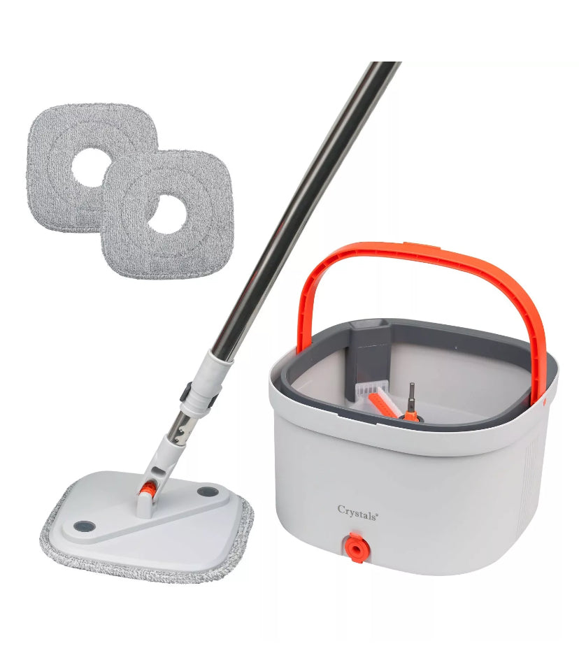 Self-Cleaning 360-Degree Rotate Spin Microfiber Mop and Bucket Set Washing Dry