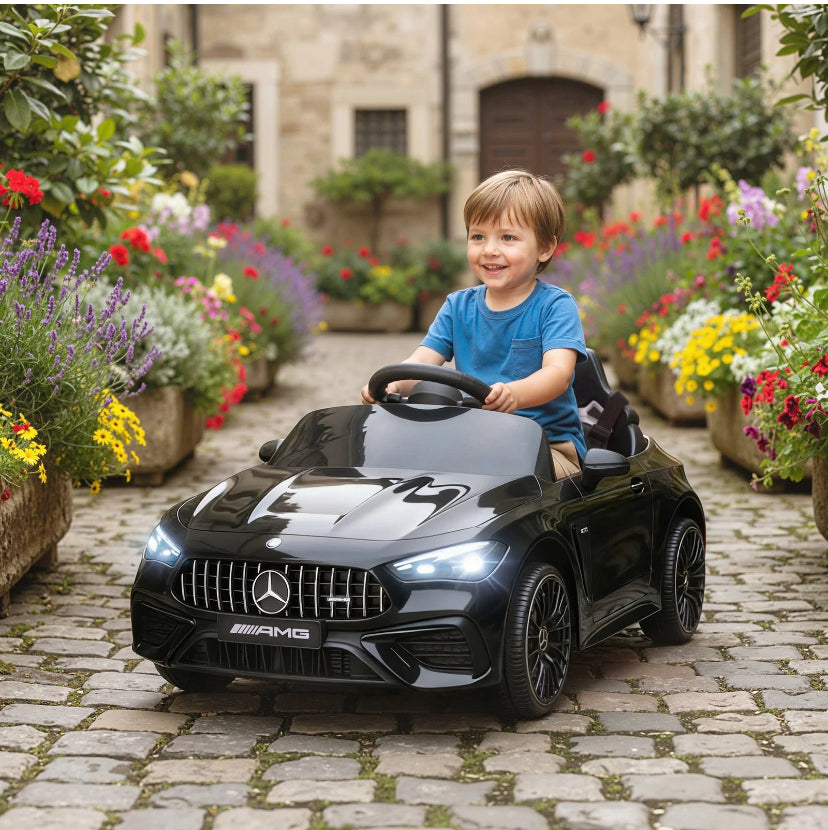AIYAPLAY Kids Electric Car Licensed Mercedes AMG, 12V Ride On Car, Black