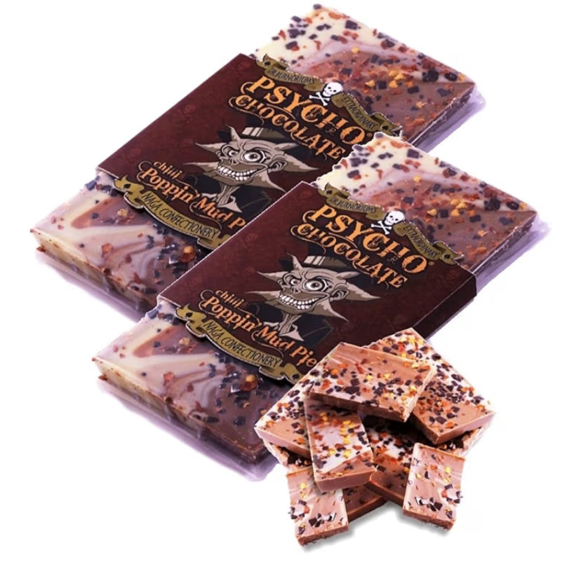 Psycho Chocolate - Chilli Poppin' Mud Pie with Naga Jolokia (Ghost Pepper) 100g