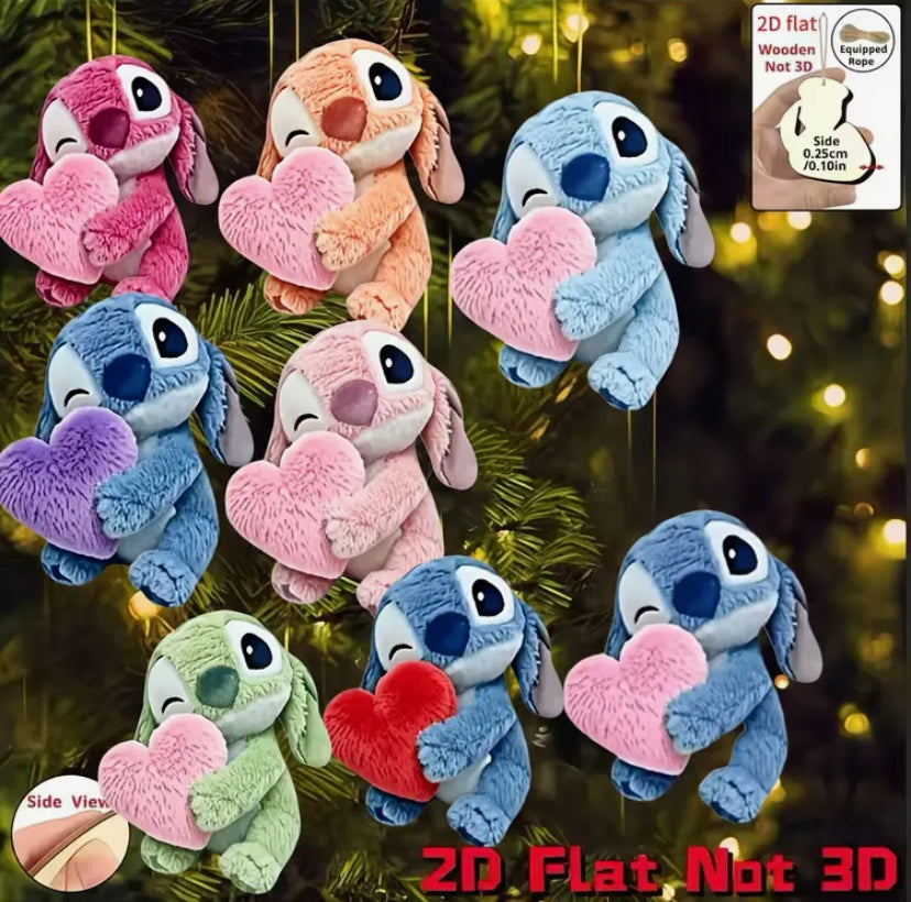 8pcs/New Fun Embossed 2D Wooden Home Ornaments, Christmas Love Teddy Bear Patterns
