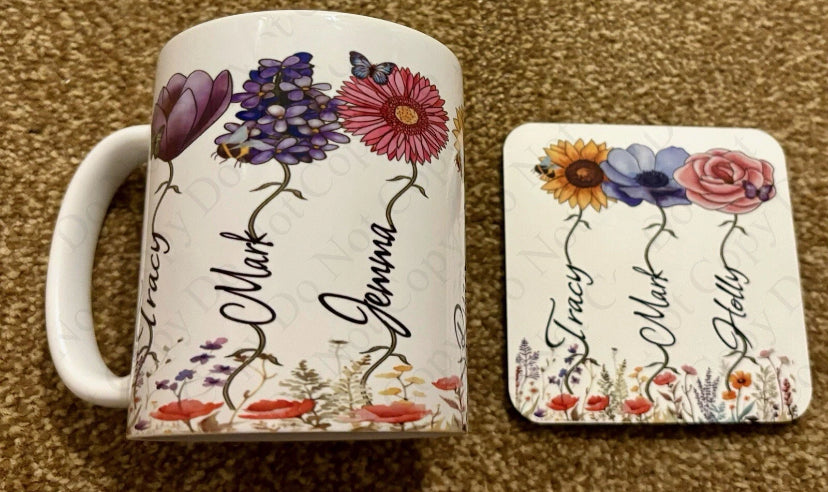 Personalised mug and coaster