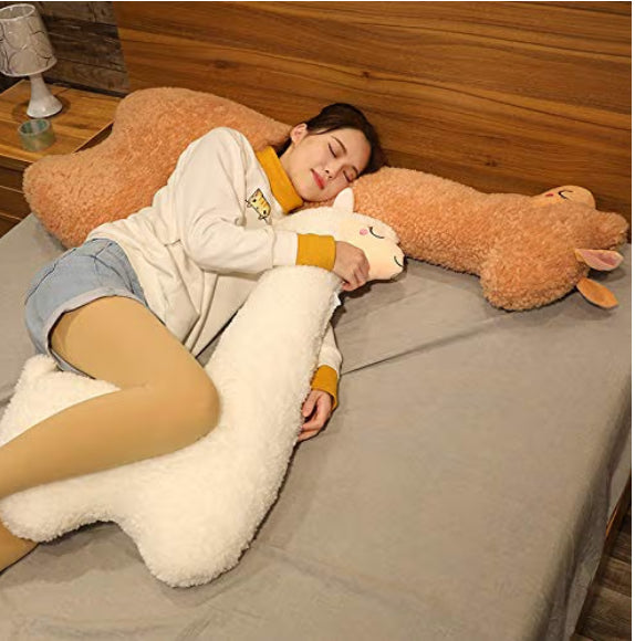 Snuggly Smile Llama Stuffed Animal Body Pillow - 40" Alpaca Plush with Rosy Cheeks & Cozy Fluff, Snuggly Llama Bean Bed Companion