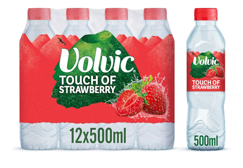 Volvic Touch of Fruit Strawberry Still Flavoured Water Multipack, 12x500ml