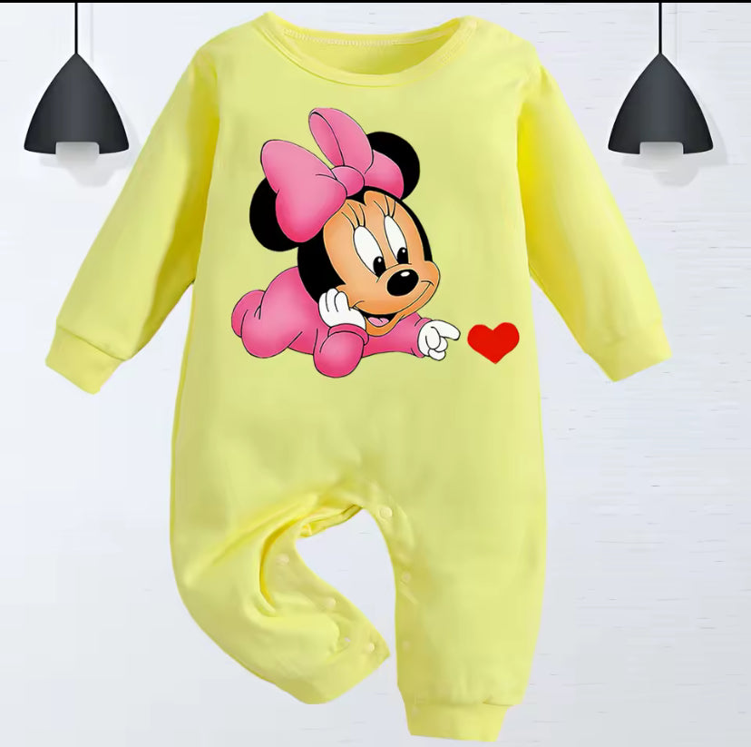 0-9M Newborn baby girl cotton jumpsuit