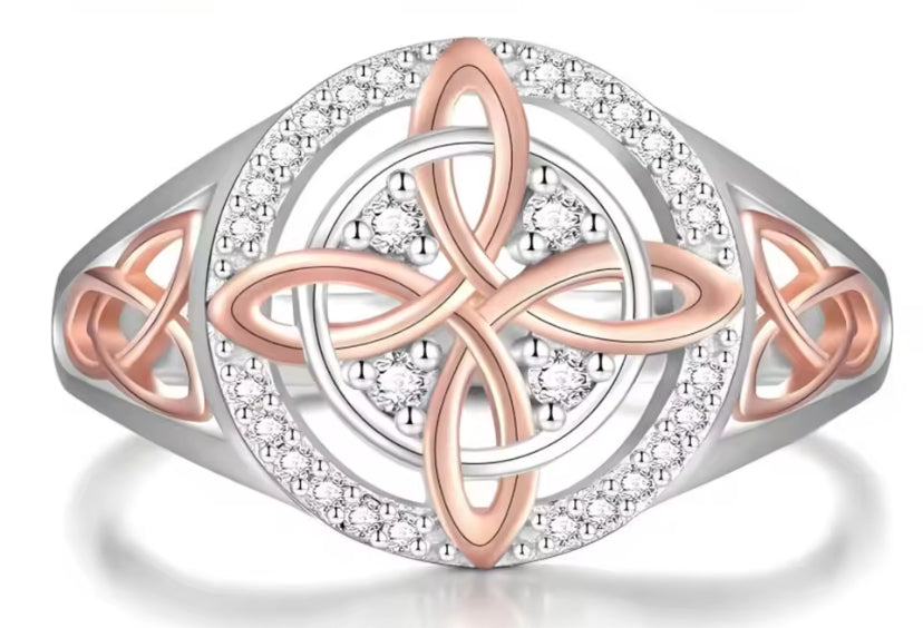 Original Silver-Plated Bicolor Witches Knot Rings