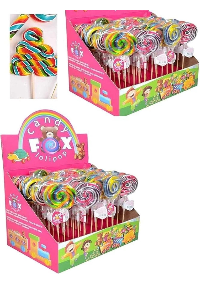 Kids Party Bag Filler Sweets Spiral Rainbow Swirly Round 10PC