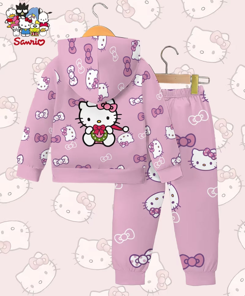 Sanrio Series Fashion 3D Digital Cartoon Printed Hoodie Set for Children