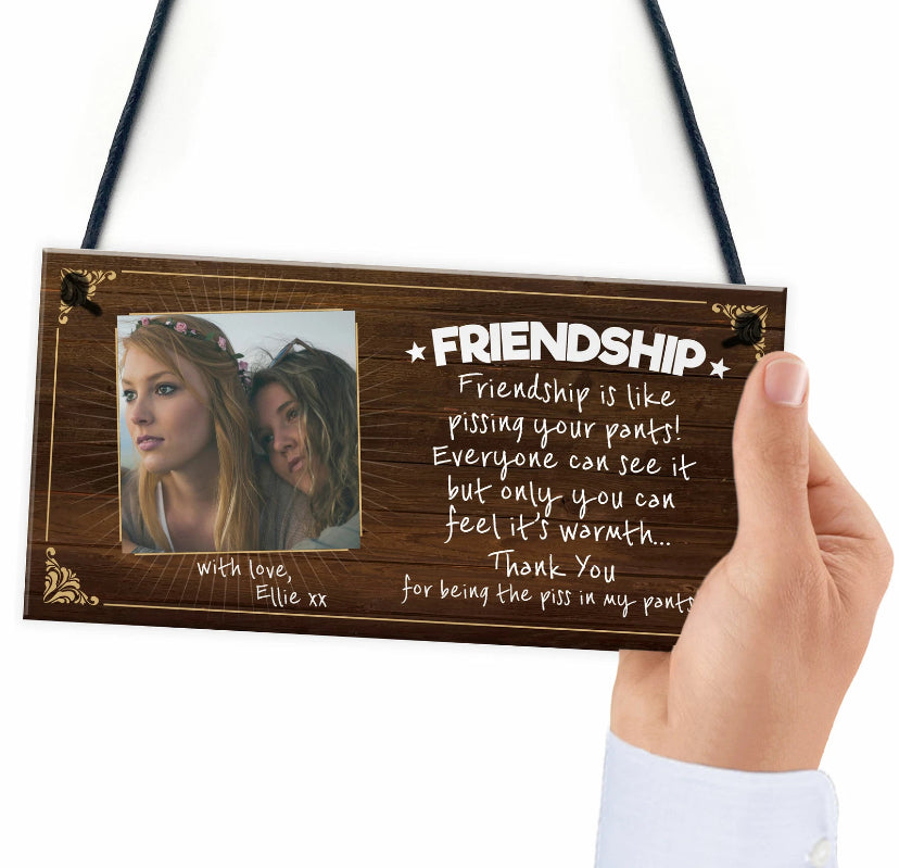 PERSONALISED PHOTO MESSAGE FRIENDSHIP GIFT for BEST FRIEND Plaque Sign Funny
