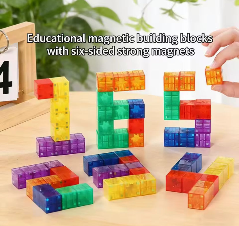 Transparent Magnetic Cube Kids Magic Building Blocks