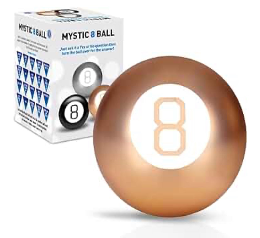 Magic 8 Ball Classic Retro Novelty - Mystic 8 Ball Gadget for Decision Making, Fortune Telling, Fun Toy Game with 20+ Predictions, Features, Fun Gift & Stocking Fillers - Gold