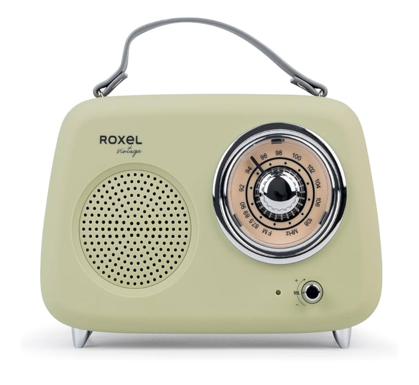 Roxel RFM01 Retro FM Radio Party speaker – Timeless Design, Superior Sound, FM Radio, MP3 Playback & Wireless BT Streaming, Perfect as a Gift