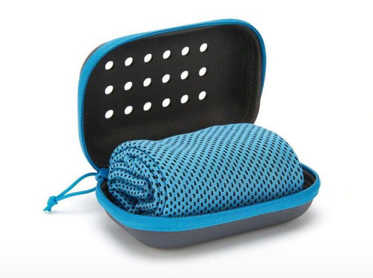 A Portable, Foldable Travel Essential Made From High-Density Cooling Material Includes A Breathable Silicone Storage Case.