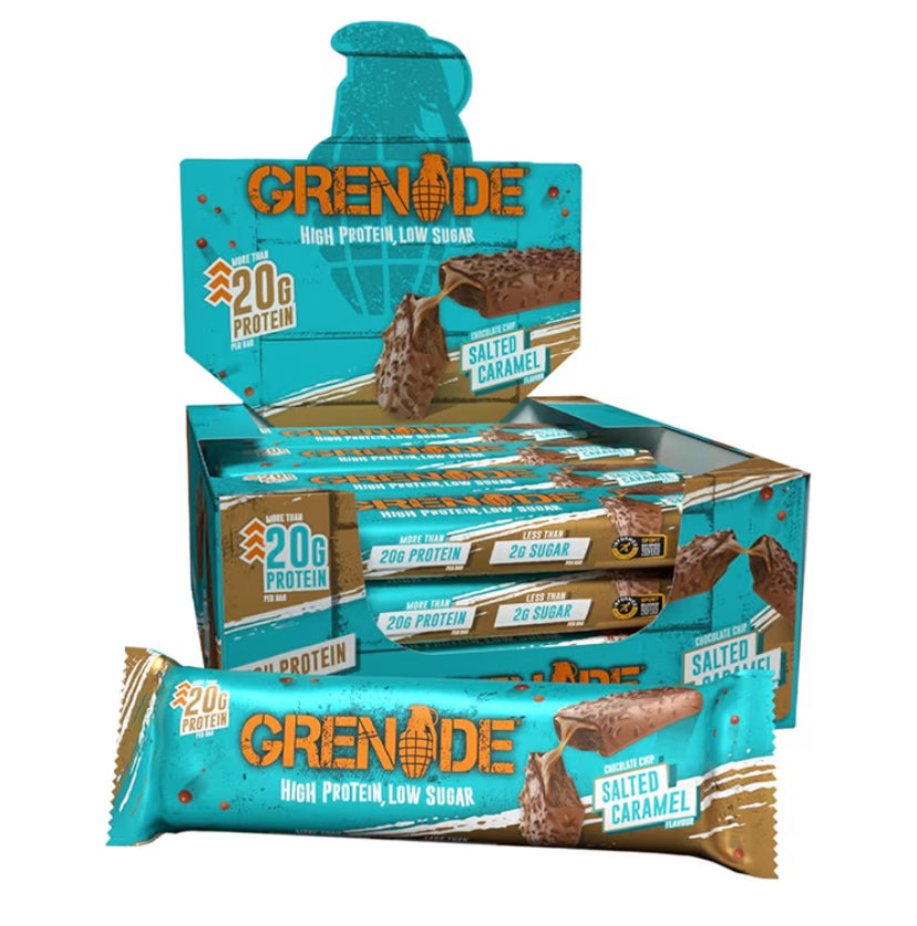 High Protein, Low Sugar Bar - Chocolate Chip Salted Caramel, 12 x 60 g
