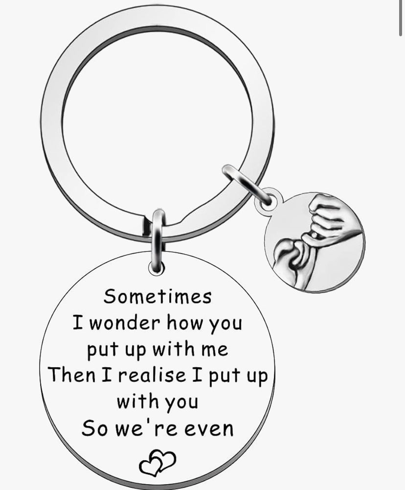 Funny Couples Lovers Gifts Anniversary Keyring Keychain Valentine's Day Gifts for Him Boyfriend Girlfriend Gifts Wife Husband