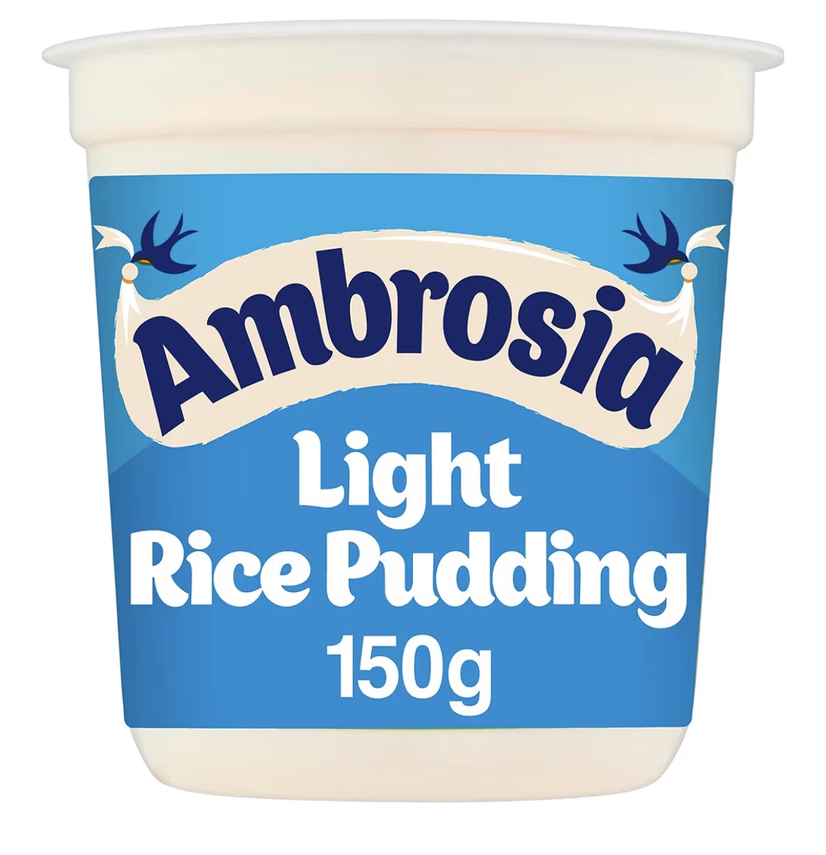 Ambrosia Light Devon Rice Pudding, 30% Less Sugar & Fat, Creamy Ready-to-Eat Dessert, 150 g Pot (Pack of 2)