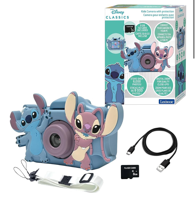 Angel, alien 4-in-1 camera for children with protection, video, MP3 and game functions, 15 frames to personalise your photos, 8 GB memory card included