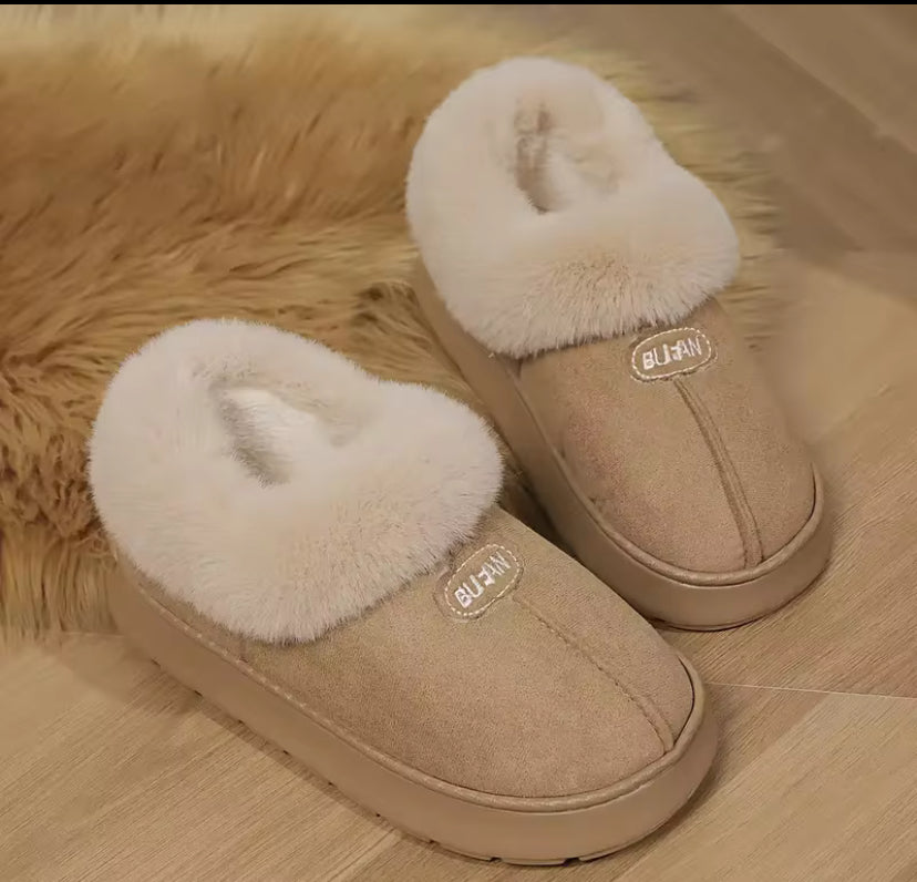 Cozy Plush-Lined Platform Slippers