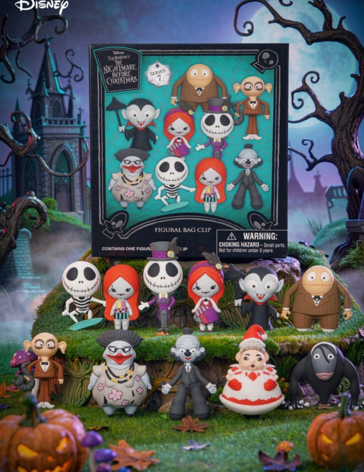 Disney 1pc Universal NBC Authorized Mystery Blind Bag 3D Non-Plush Filled Jack Sally Keychain Halloween Christmas Gift