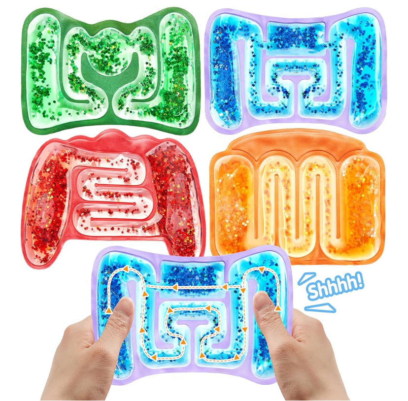 JOYIN 4 Pcs Sensory Fidget Toys for Kids, Autism Sensory Tubes Stress Squishy Toys for Kids, Autism Hyperactivity, Stress Relieve, Fidgets for Classroom, Party Favors
