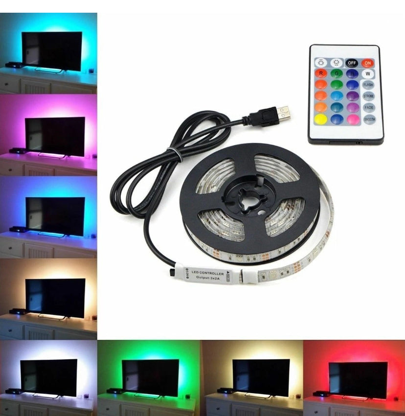 LED STRIP LIGHTS 5050 RGB COLOUR CHANGING TAPE UNDER CABINET KITCHEN LIGHTING 2 metre