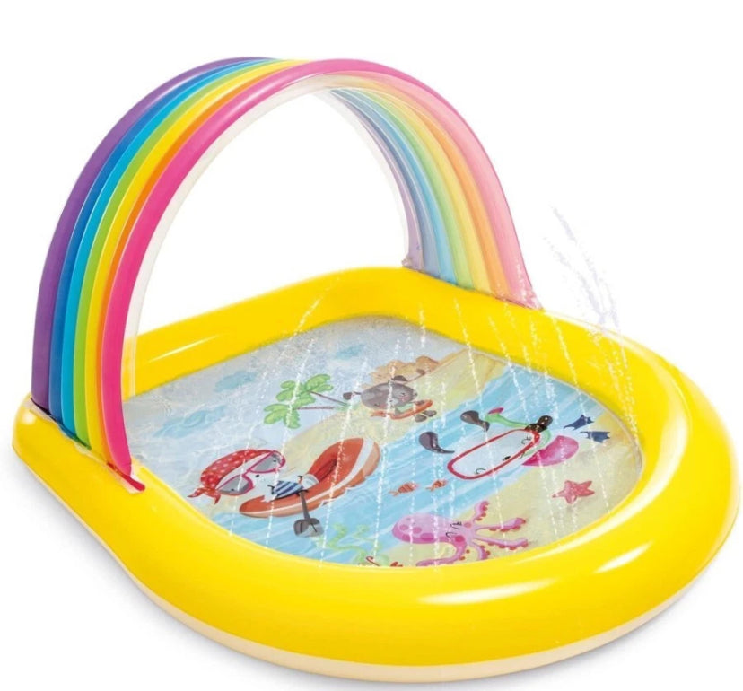 Swimming Pool + Spray 148cm Rainbow Arch Children Paddling Garden Kids Toddler
