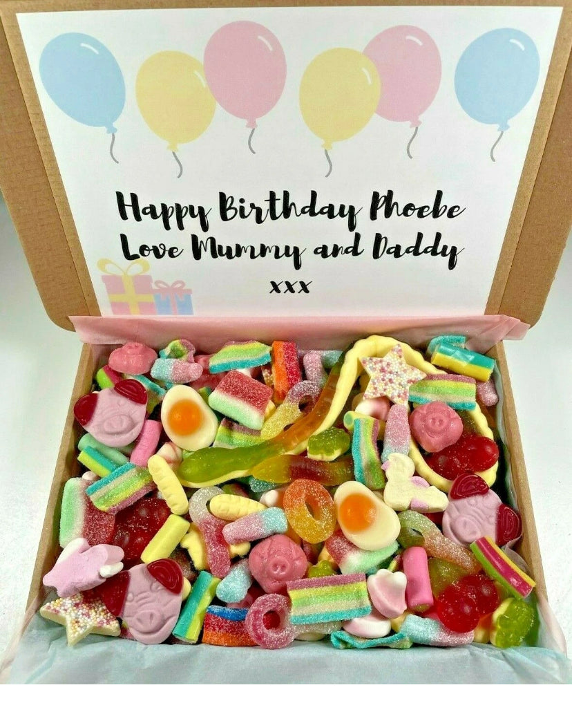HAPPY BIRTHDAY Sweet Box Personalised Gift Pick N Mix Customised Candy
