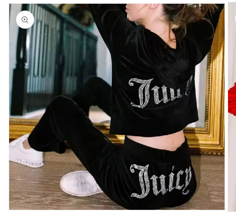 Ladies Velvet Two Piece Set