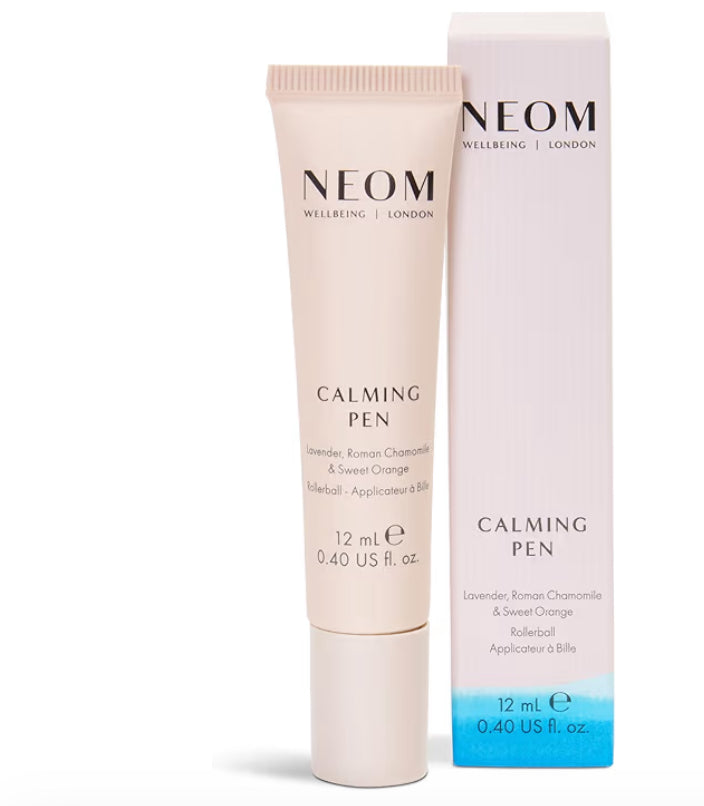 Neom Calming Pen, 12ml | Lavender, Chamomile & Orange Aromatherapy Pulse Point Roller Ball | De-Stress on The go | 100% Natural Essential Oils | Vegan
