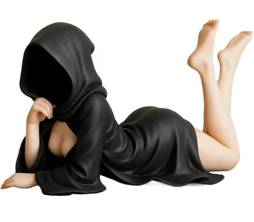 Mysterious Statue - 15CM Gothic Spooky Sculpture, Resin Statue, Mysterious Bookshelf Sculpture for Home