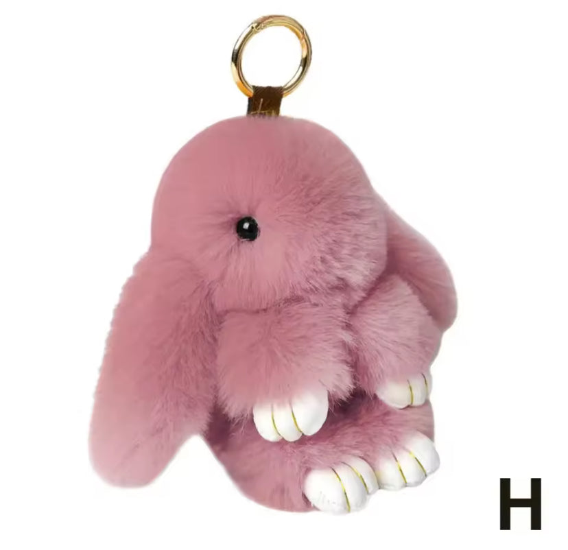 Cute Long Ear Bunny Keychain Real Mink Fur Rabbit